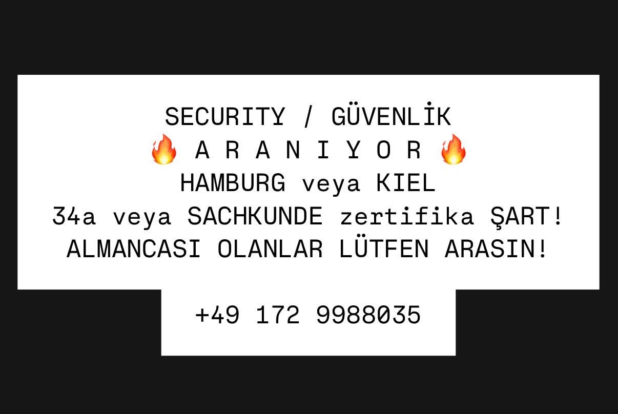 Güvenlik görevlisi aranıyor.