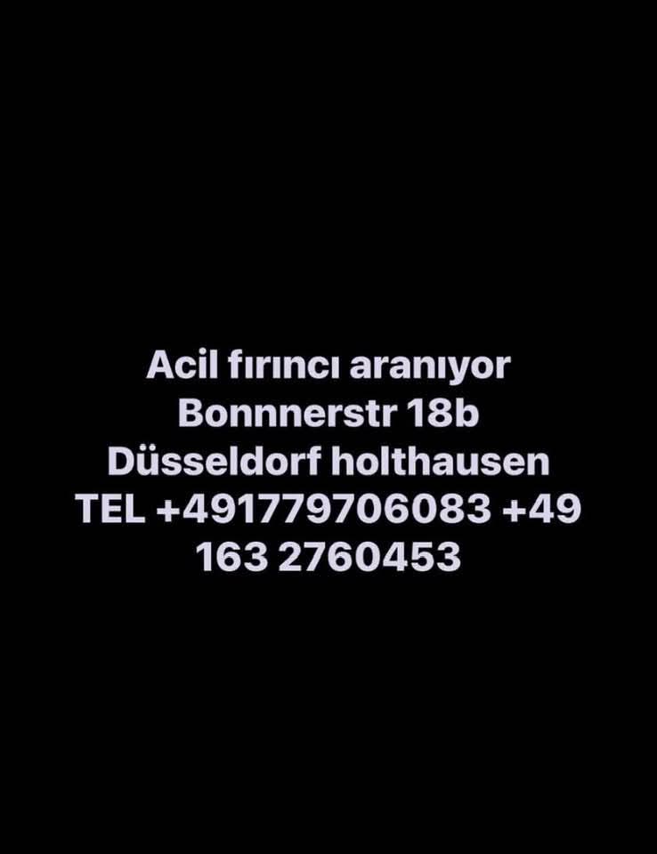 Acil fırıncı aranıyor.