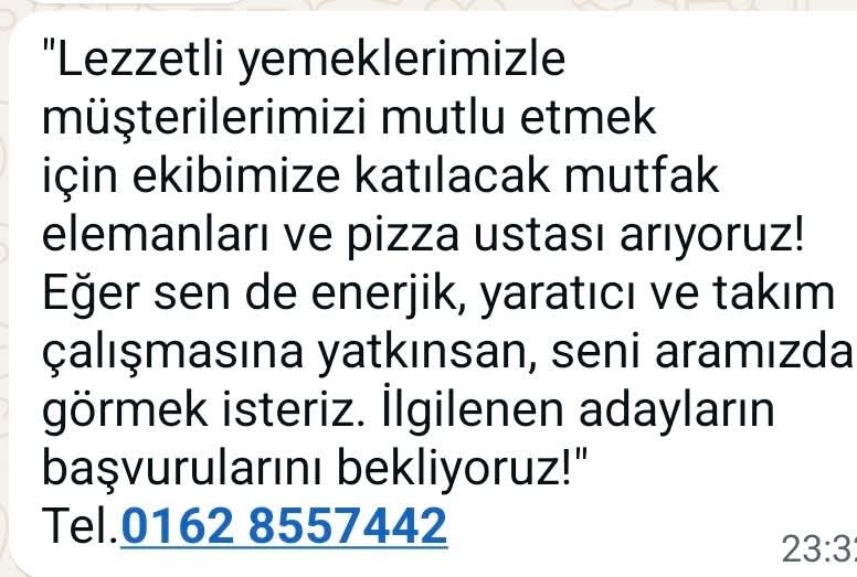 Aşçı ve Usta aranıyor.