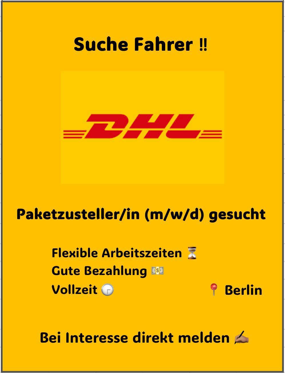 Berlin Reinickendorf da DHL Paket dağıtım elemanı aranıyor.