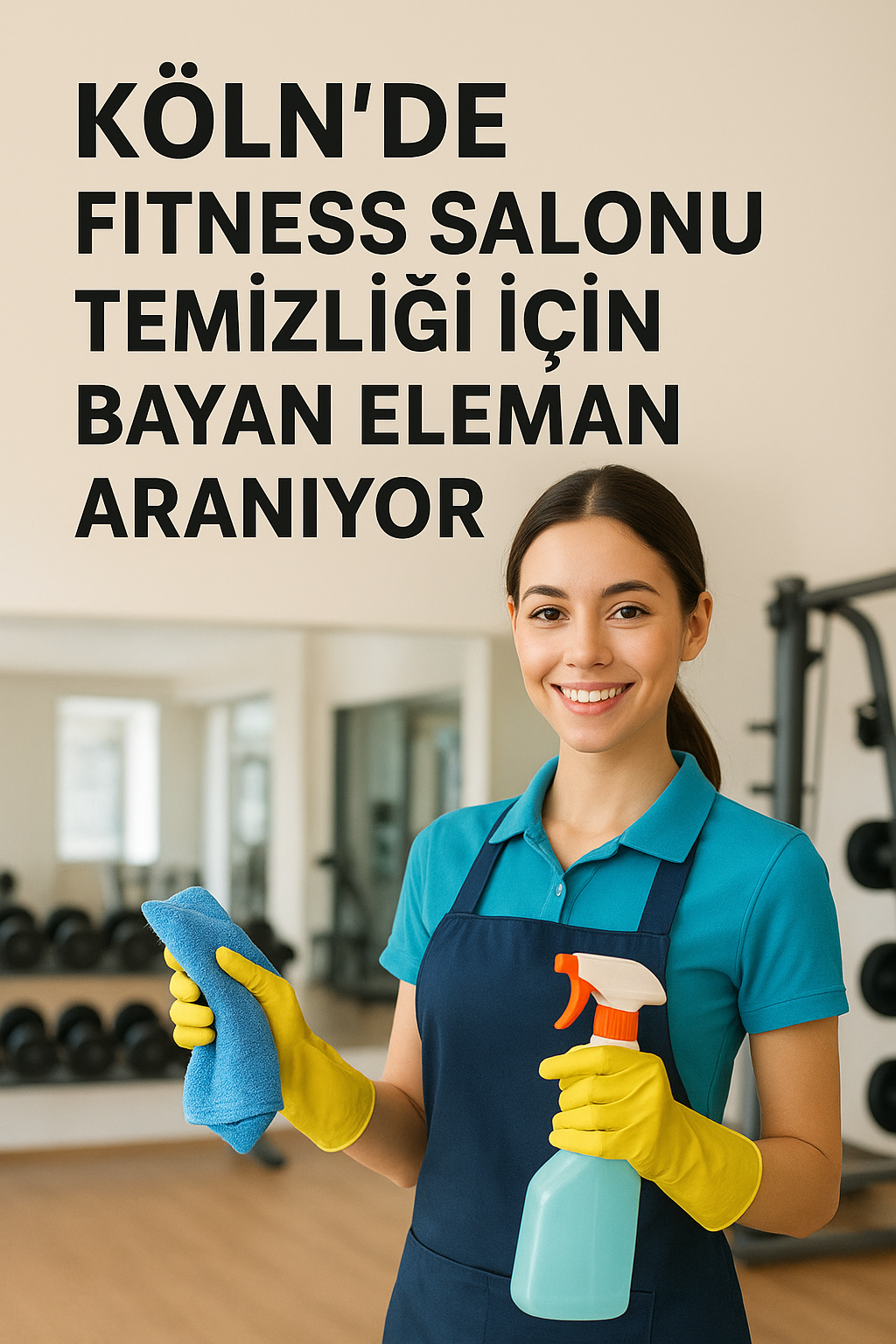 Köln'de Fitness salonu temizliği için bayan eleman aranıyor.